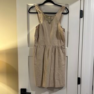 Kensie Tan Sheath Mini Dress Scoop Neck Sleeveless
